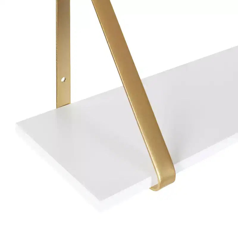 Set di 2 mensole da parete in legno bianche/oro, grigie/nere, nere/oro e bianche