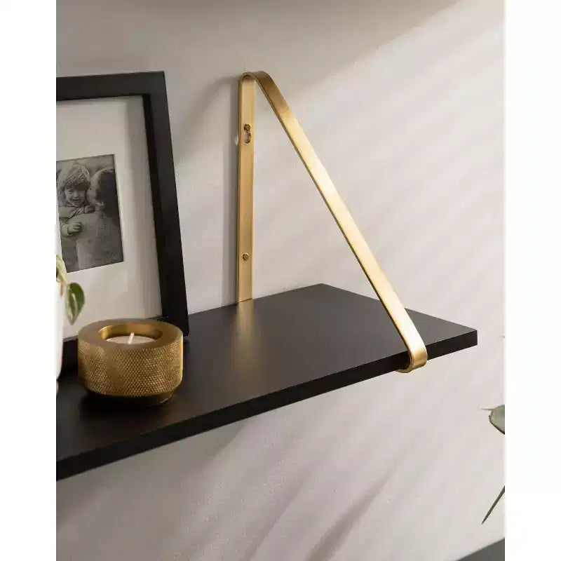 Set di 2 mensole da parete in legno bianche/oro, grigie/nere, nere/oro e bianche