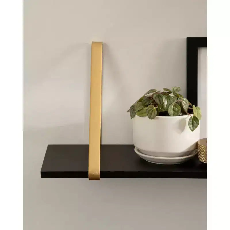 Set di 2 mensole da parete in legno bianche/oro, grigie/nere, nere/oro e bianche