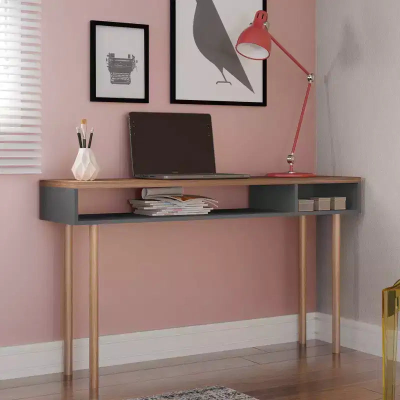 Tavolo Console da 47,24" – Bianco sporco / Rosa Ceramica / Grigio, montaggio da 1 persona