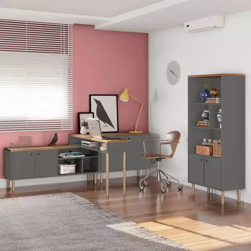 Tavolo Console da 47,24" – Bianco sporco / Rosa Ceramica / Grigio, montaggio da 1 persona
