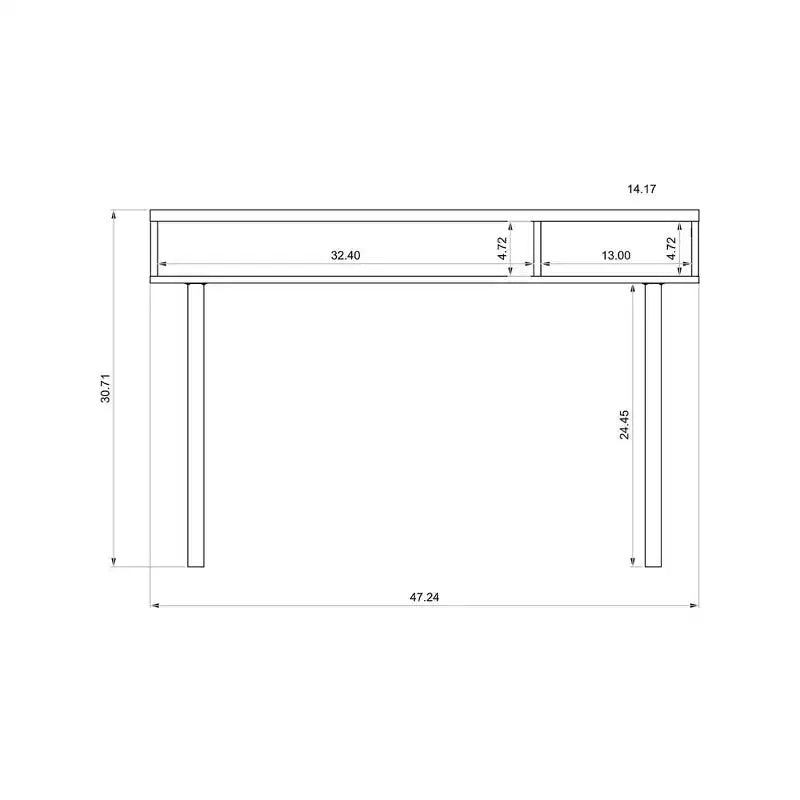 Tavolo Console da 47,24" – Bianco sporco / Rosa Ceramica / Grigio, montaggio da 1 persona