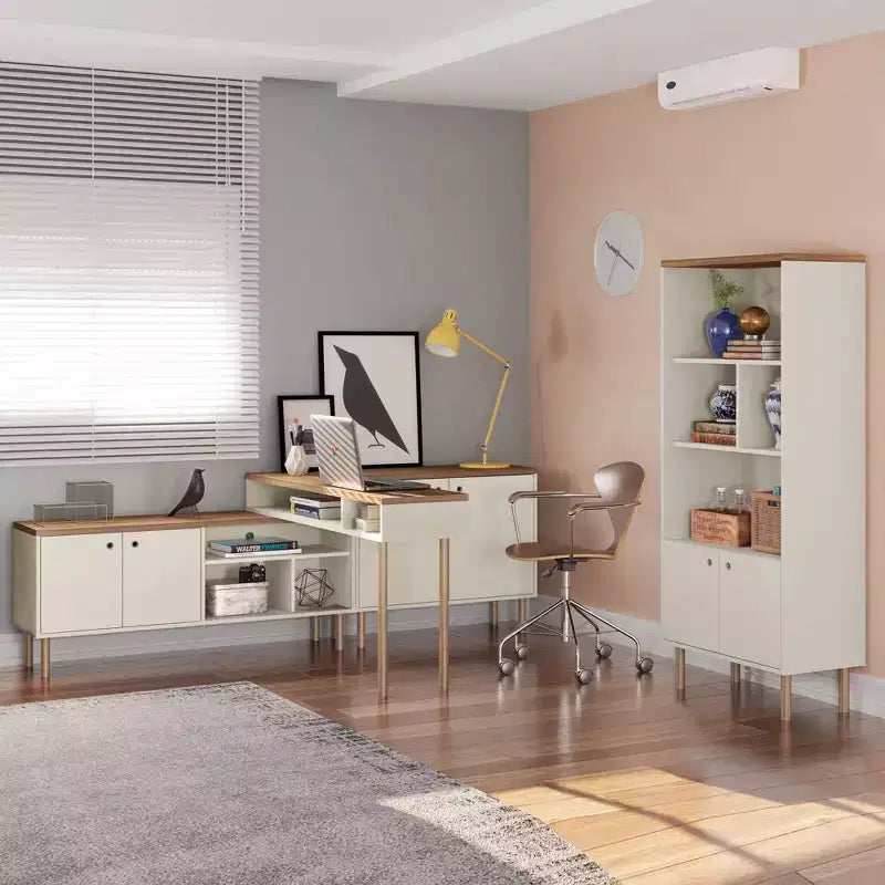 Tavolo Console da 47,24" – Bianco sporco / Rosa Ceramica / Grigio, montaggio da 1 persona