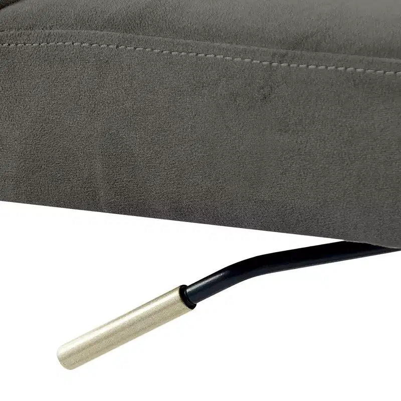 Sedia da scrivania Mid-Century in velluto grigio/blu con finiture dorate, sedile singolo