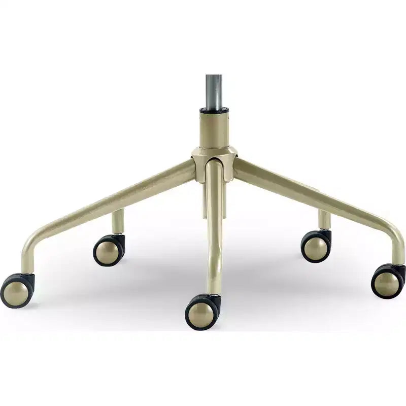 Sedia da scrivania Mid-Century in velluto grigio/blu con finiture dorate, sedile singolo