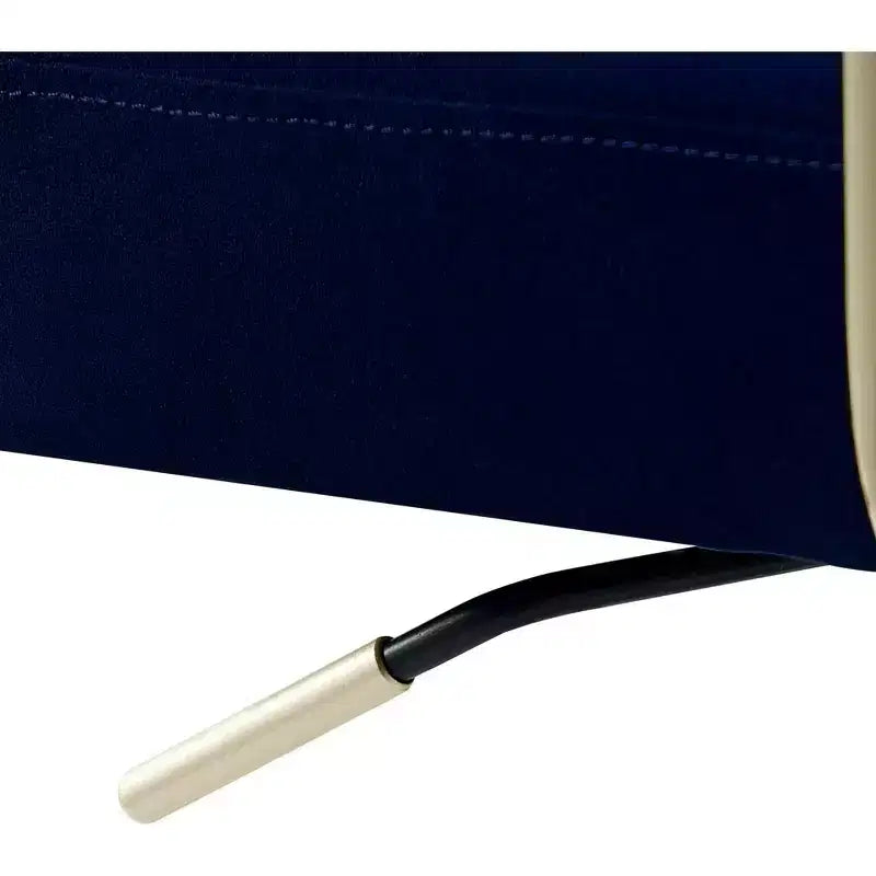 Sedia da scrivania Mid-Century in velluto grigio/blu con finiture dorate, sedile singolo