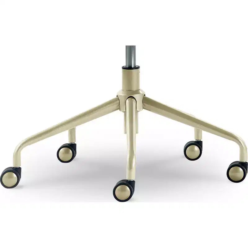 Sedia da scrivania Mid-Century in velluto grigio/blu con finiture dorate, sedile singolo