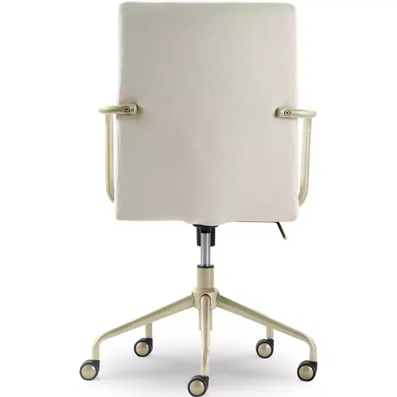 Sedia da scrivania Mid-Century in velluto grigio/blu con finiture dorate, sedile singolo