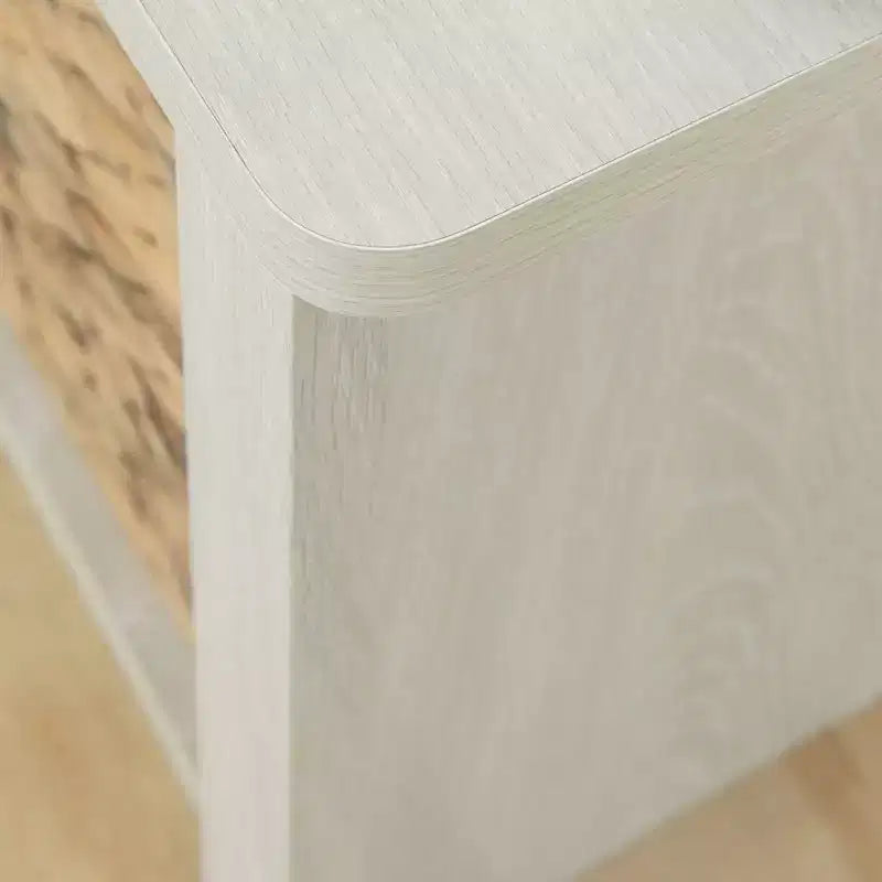 Letto contenitore a piattaforma in quercia invernale e rattan con cesti – Matrimoniale / Queen