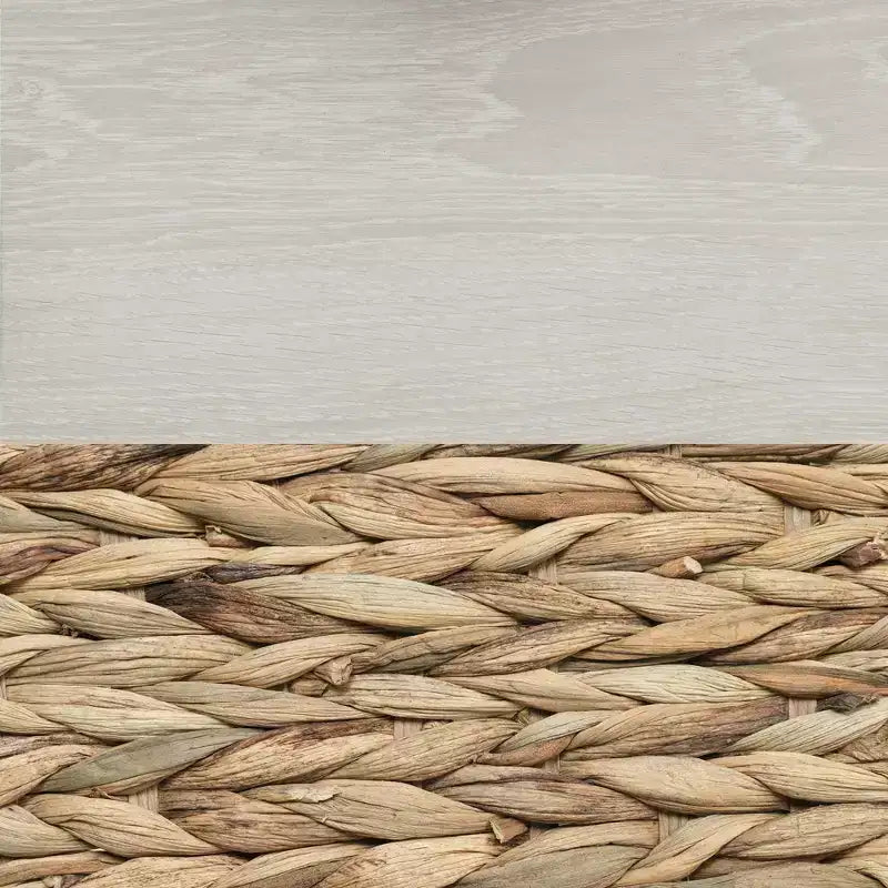Letto contenitore a piattaforma in quercia invernale e rattan con cesti – Matrimoniale / Queen